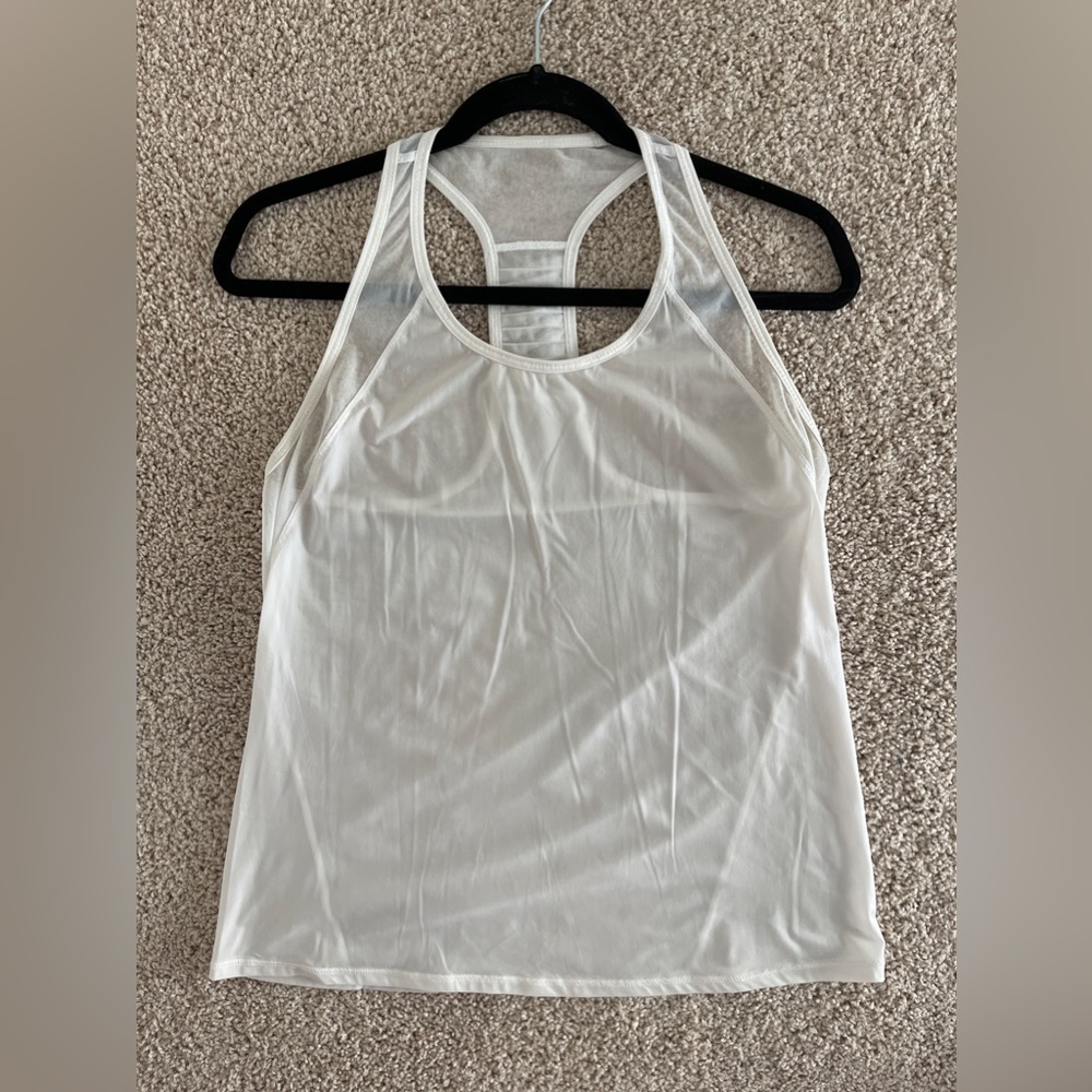 Women's Lululemon White/Mesh Tank - Size 6